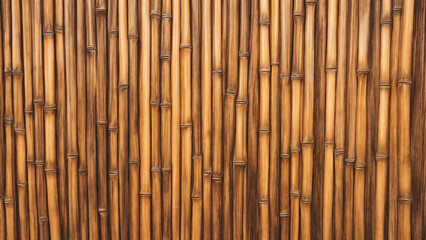 Dry bamboo stems. bamboo fence, decorative scenic background.	