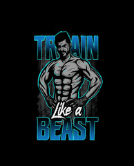 Bodybuilder Fitness Gym muscular male illustration