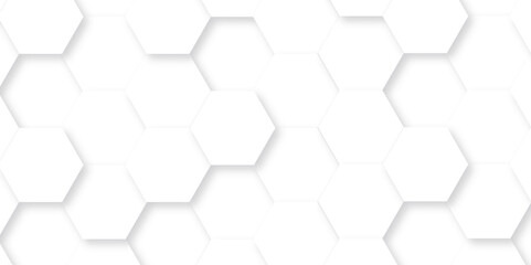 Background white hexagons. Abstract background with lines. white texture background. hexagon abstract background. Surface polygon pattern with glowing hexagon paper texture and futuristic business. - obrazy, fototapety, plakaty