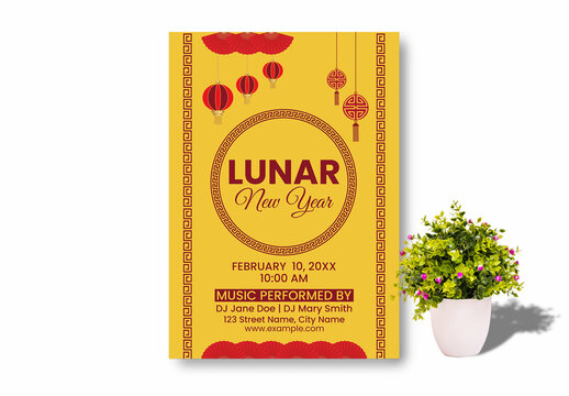 Lunar New Year Party Flyer Layout