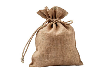 Empty bag sackcloth isolated on a Transparent background. Generative AI