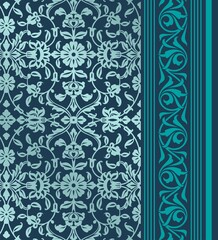 wedding card design, traditional paisley floral pattern , royal India	