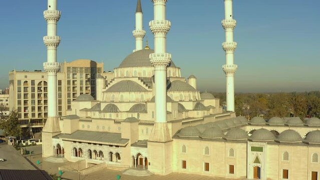 The Central Mosque named after Imam Al Sarahsi. The average plan. The largest Islamic religious building in Central Asia. The main attraction of Bishkek.