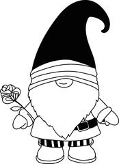 Valentine Gnome Outline