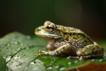 Frog on a leaf. Ia Generatrive. Generative AI