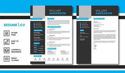Fotobehang Executive Resume and Cover Letter Layout © Naim Uddin