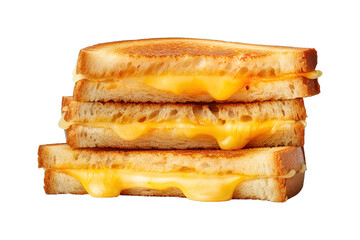 Delicious Burger Sandwich with Melting Cheese isolated on a Transparent background. Generative AI