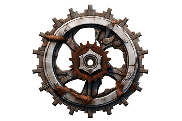Fototapeta premium Pelton Water Turbine for generate Electrical by hydro power isolated on a Transparent background. Generative AI