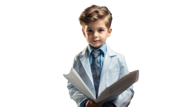 Doctor and the Boy On Isolated Background