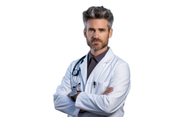 Doctor Holding a Message On Isolated Background