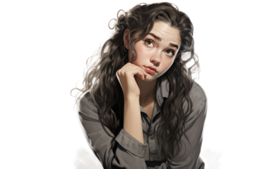 Delicate Reflections in a Girl's Gaze On Isolated Background