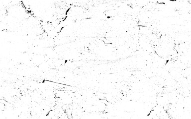 Grunge overlay layer. Abstract black and white vector background. Monochrome vintage surface with dirty pattern in cracks, spots, dots. Old wall in dark horror style design