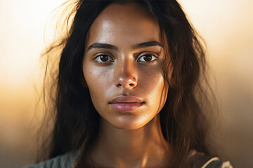 young indian woman with oily face