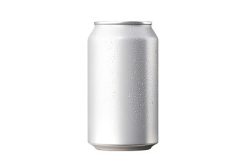 Aluminium drink can 250ml with water drops mockup template isolated on a Transparent background. Generative AI - obrazy, fototapety, plakaty
