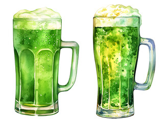 Ale, Patrick's day, watercolor clipart illustration with isolated background.