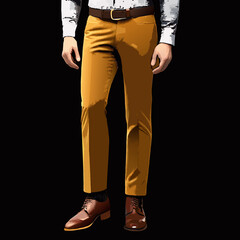 men's corduroy trousers on isolated background