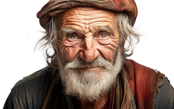 Grateful Smile of the Wise On Isolated Background