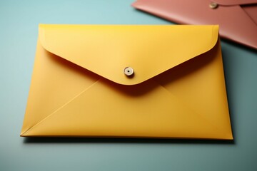Yellow canvas a colorful envelope adds flair with ample copy space
