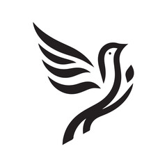 minimalist bird logo on a white background