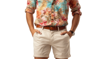 Man Beach Vibes On Transparent Background