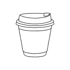 Take away coffee cup icon. A cup to carry. One Cup. Realistic Mockup.