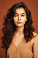 Naklejka premium young indian woman with beautiful hair style
