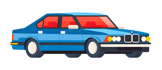 car, isometric, cartoon, vector, minimalist, flat design, PNG file, isolated background.