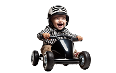 Little Daredevil on the Track On Transparent Background