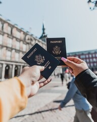 hand holding passport