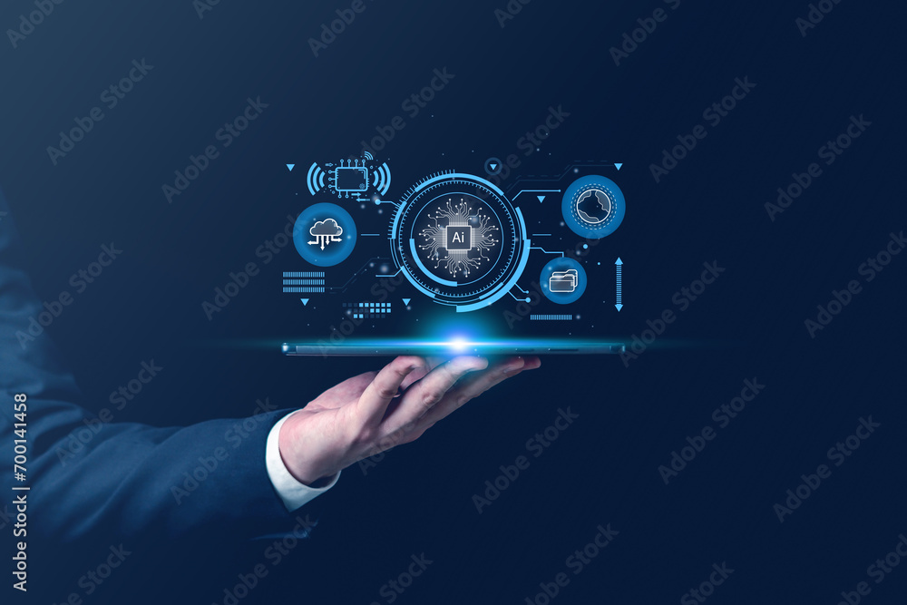 Fototapete artificial intelligence technology, digital innovation concept smart robot automation generate from 
