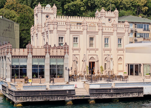 Sariyer Subay Askeri Gazinosu, a restaurant by Bosphorus Strait, suited beside Sariyer ferry terminal, Istanbul, Turkey