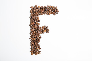 Letter F of coffee beans
