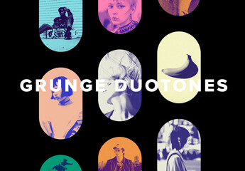 Grunge Duotone Photo Effects Mockup