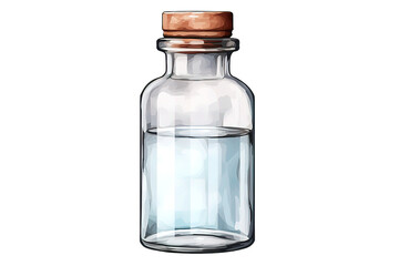 Empty apothecary bottle with stopper isolated on a Transparent background. Generative AI