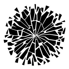 abstract circle shape broken in pieces, graphic element