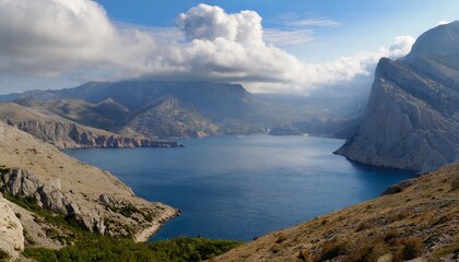 Mountain and Lake Twilight Beauty via Generative AI