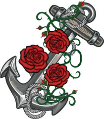 Anchor nautical decorations isolated with Rose