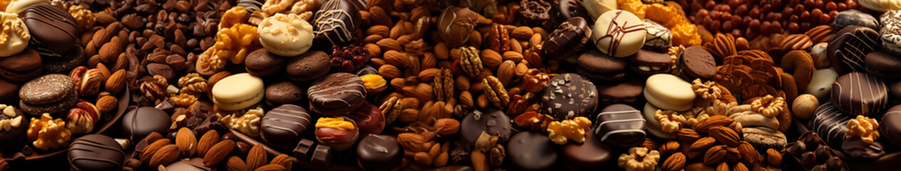 Image of chocolate, walnuts and chocolates