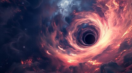 Vortex of Infinity: A Blackhole at the Heart of a Spiral Galaxy - obrazy, fototapety, plakaty