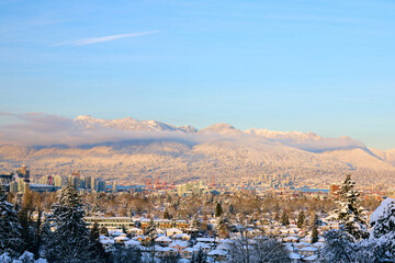 Fototapeta na wymiar Vancouver, British Columbia during winter.