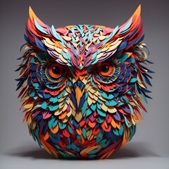 Whimsical Fusion: Colorful Owl Origami & Kirigami
