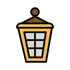 Lamp Lantern Light Filled Outline Icon