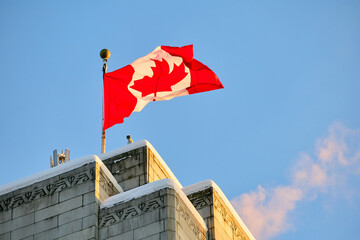 Canadian flag on Vancouver Town Hall.