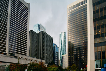 Fototapeta na wymiar Financial district in Vancouver, Canada.