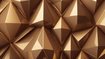 Brown and gold 3d triangles background