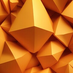 Orange and gold 3d triangles background