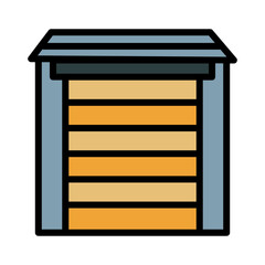 Build Garage Parking Filled Outline Icon