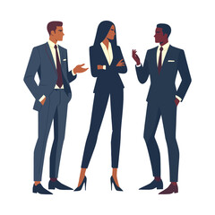 Office business people having conversation flat design vector illustration.