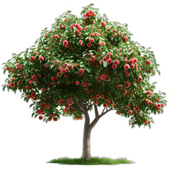 Peach tree isolated on transparent or white background, png
