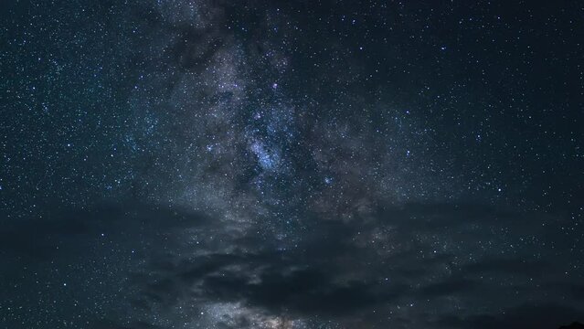 Milky Way Galaxy Core Clouds 50mm South Sky Over Mt Whitney Sierra Nevada California USA Time Lapse